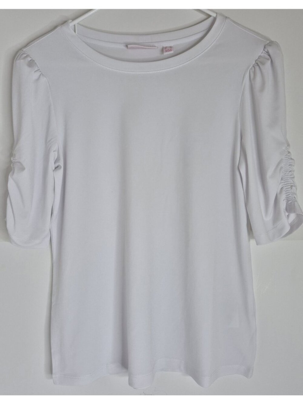 Courtside Social Susan Graver Short Sleeve White Blouse Women's Size XS